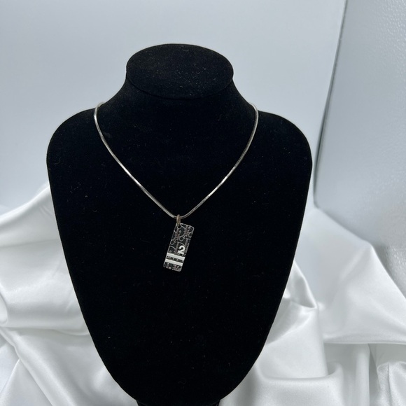 CHRISTIAN DIOR No. 2 Pendant Silver Tone Trotter Necklace - Picture 1 of 3